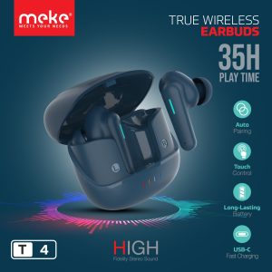 Meke T4 TWS Touch Control Earbuds | Meke T4 TWS টাচ কন্ট্রোল ইয়ারবাডস
